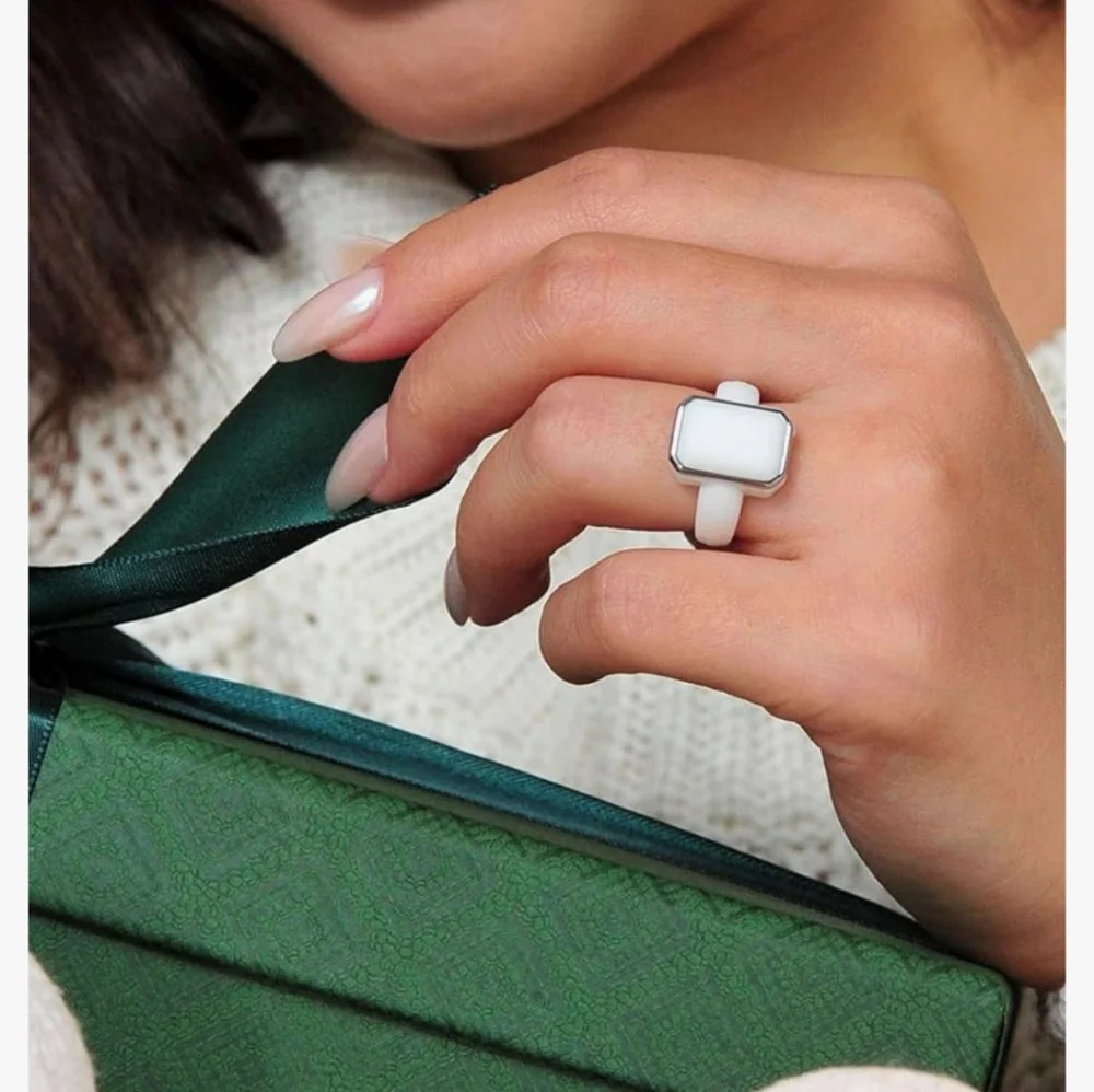 Rubber Silicone Chunky White Fashion Ring
